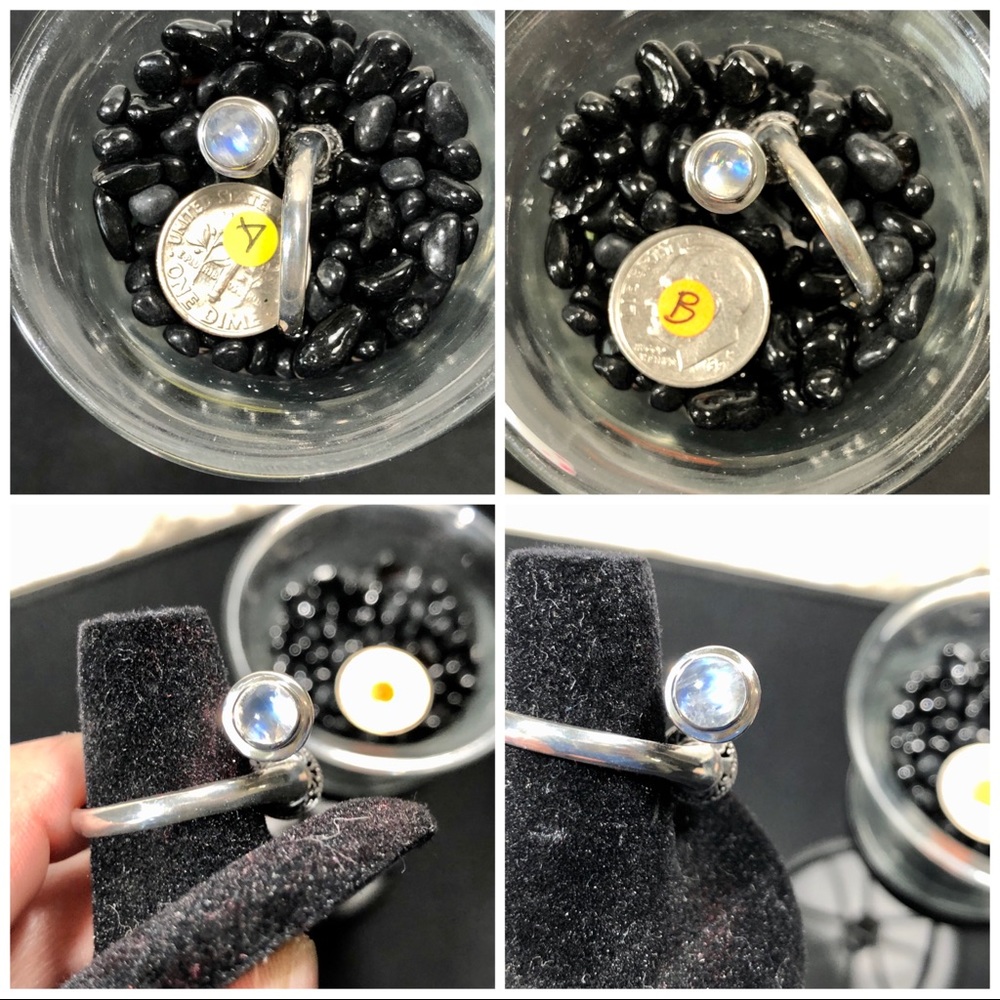 🛍️ Unique Spiral Moonstone Solid Sterling Ring - Picture 7 of 11